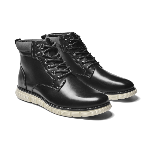 Men's Vegan Leather Chukka Boots - BLACK - 3